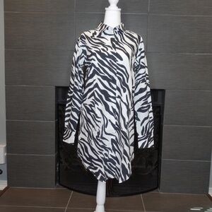 REVOLVE Lita by Ciara Shirt Dress Cotton long sleeves Black white size Small NWT